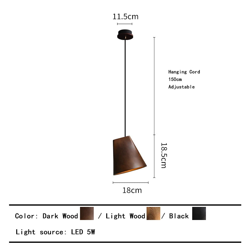 Modern Wooden Lamp for Dining Table Pendant Light Fixture Bedside Art Design Restaurant Solid Wood Lustres Home Decor